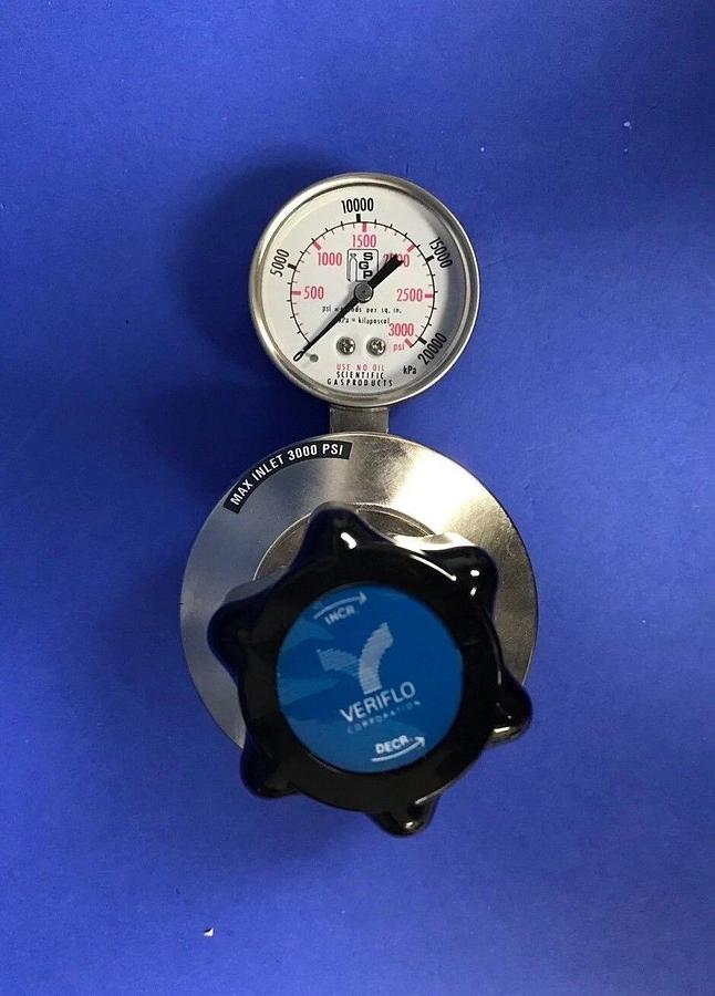 Used Veriflo HIR101S-4P-4-PM Single Stage Pressure Reducing Regulator, w/ Gauge