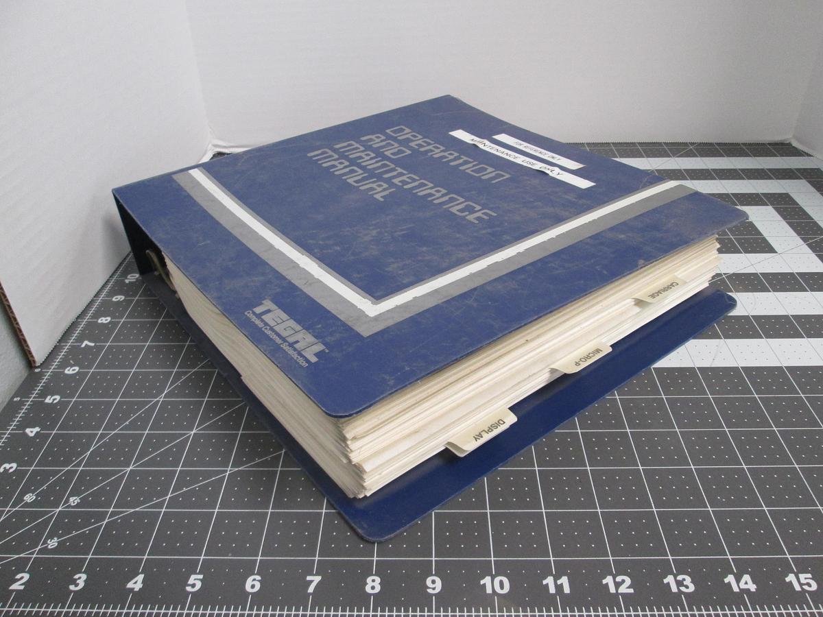 Used TEGAL,903E, Plasma Etcher Operation Maintenance Manual P/N 88-062-001