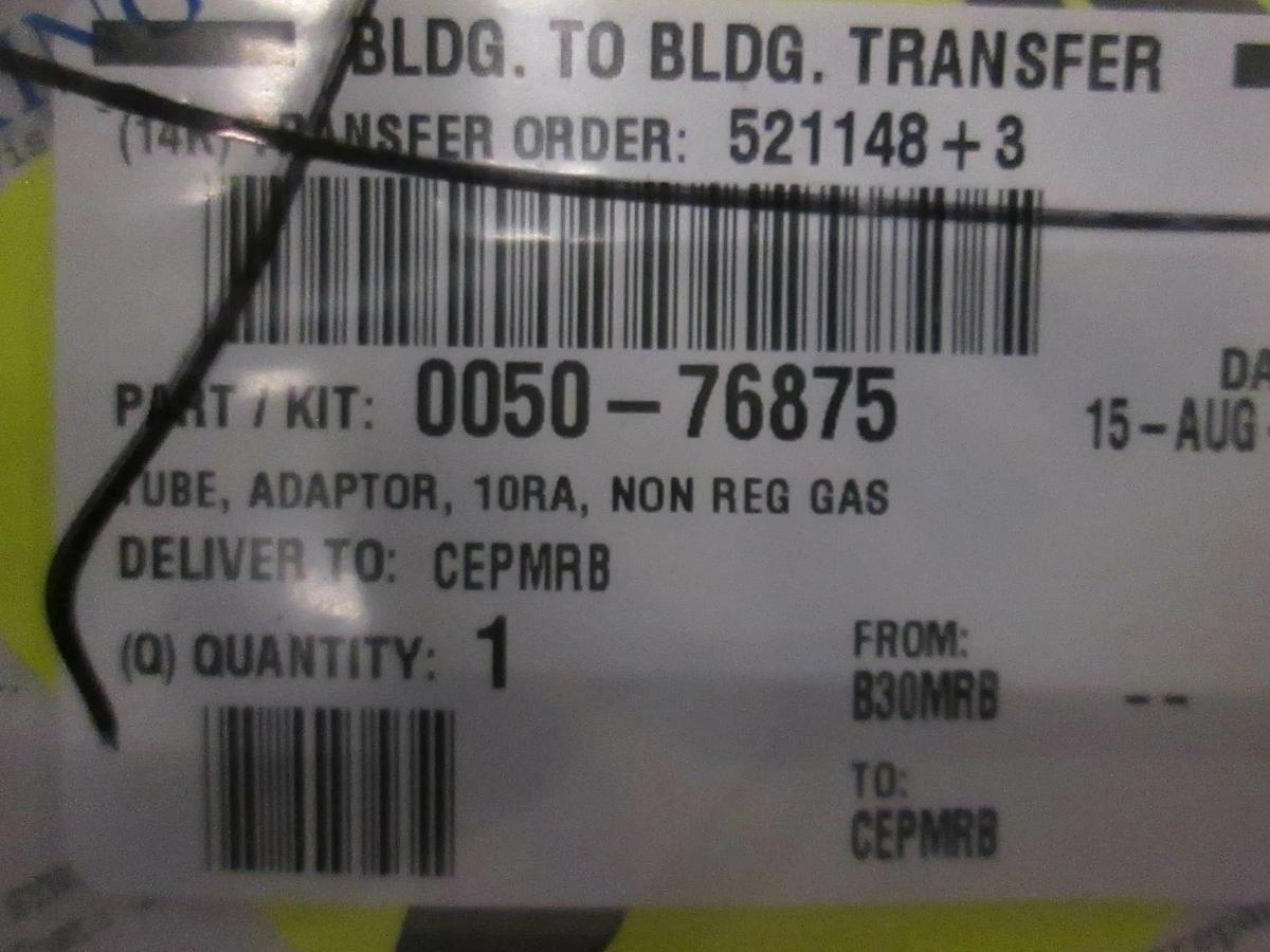 AMAT, Tube, Adaptor 10RA, Non Reg Gas, 0050-76875, New