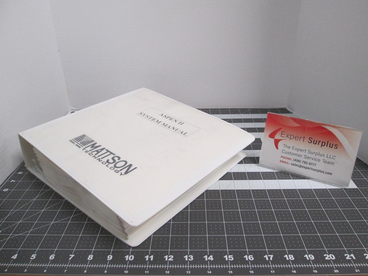 Used Mattson Technology Aspen ll System Manual Semiconductor Wquipment
