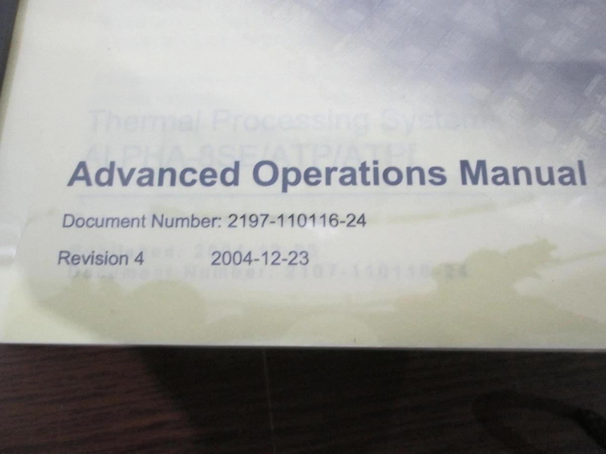 Used TEL Tokyo Electron, ALPHA-8SE/ATP/ATPf, Advanced Operations Manual, New