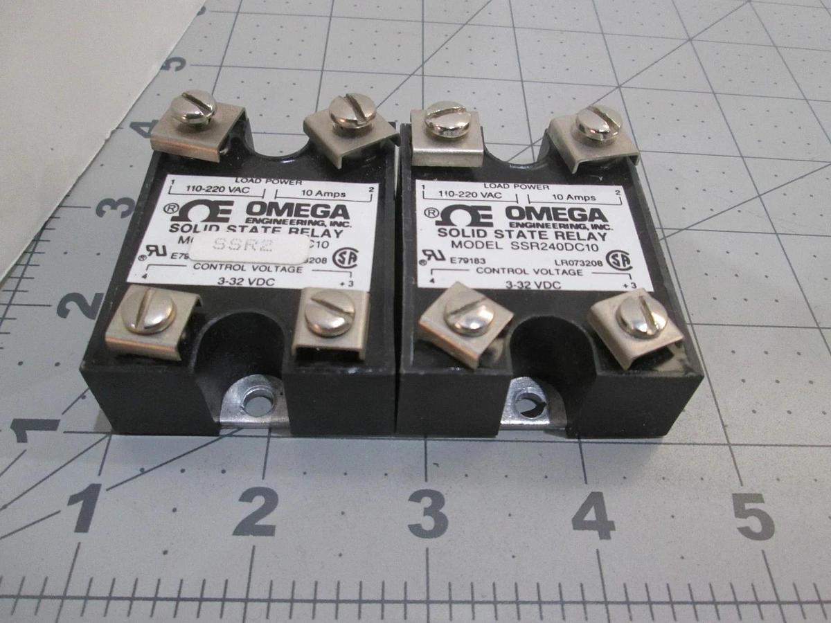 Used Omega, Model SSR240DC10, Solid State Relay, Used, Lot of 2