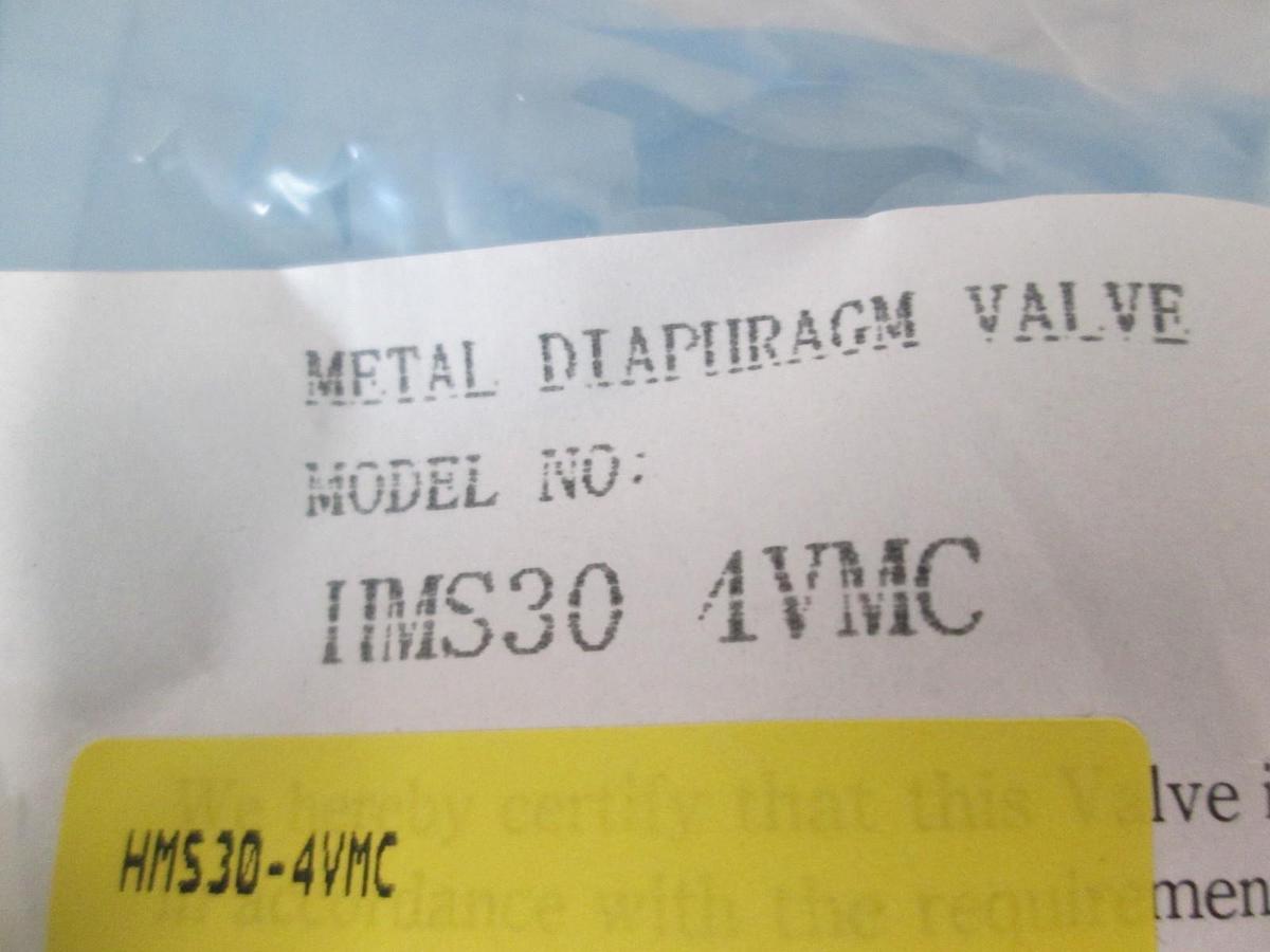 Used Hamlet, HMS30-4VMC, Metal Diaphragm Valve, New