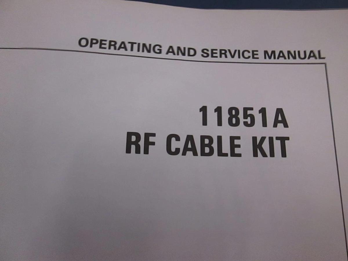 Used HP 11851A RF Cable Kit, Operating and Service Manual, Used
