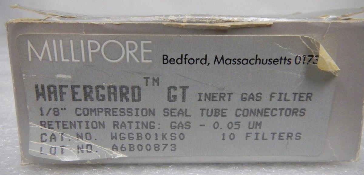 Millipore WGGB01KS0 Wafergard Filter, 1/8", Gas 0.05 UM - LOT of 10, NEW