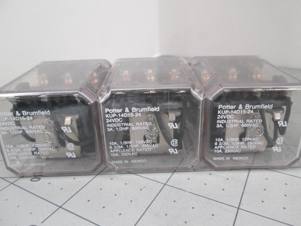 Used Potter & Brumfield, KUP-14D15-24, Power Relay, Used, Lot of 3