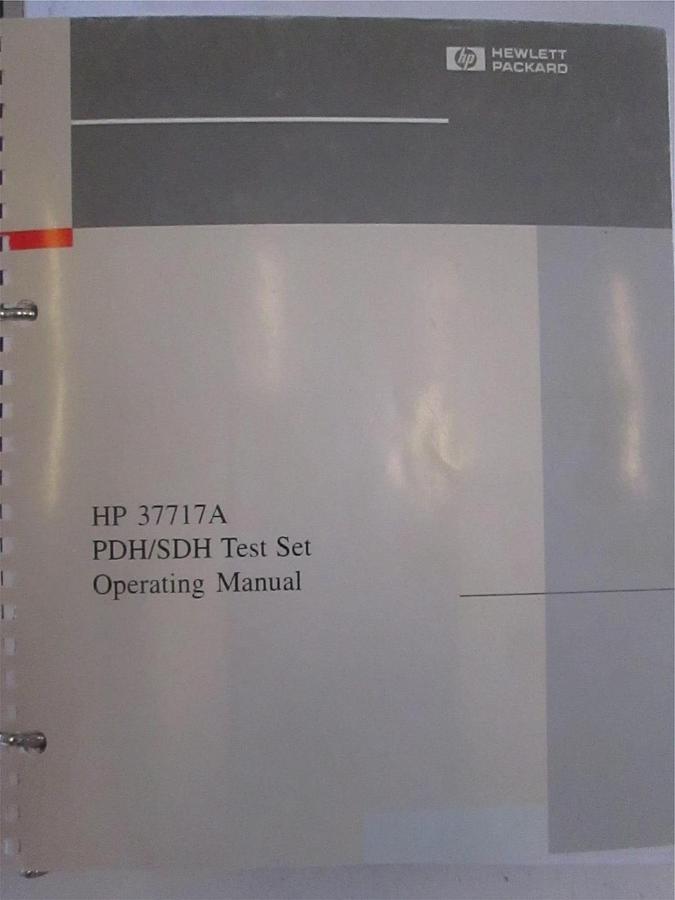 Used HP 37717A PDH/SDH Test Set Operating Manual, Used