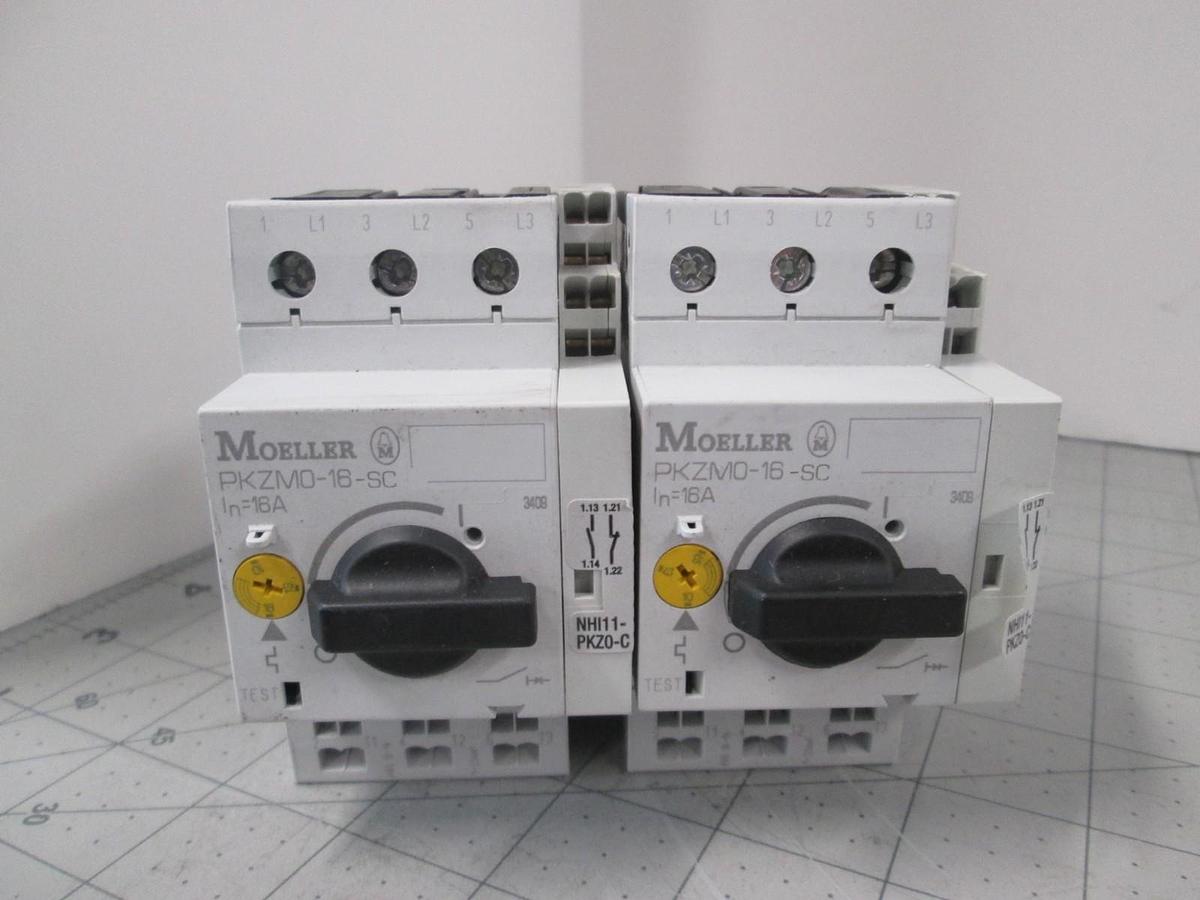 Used Moeller, PKZM0-16-SC, Motor Starter, New, Lot of 2