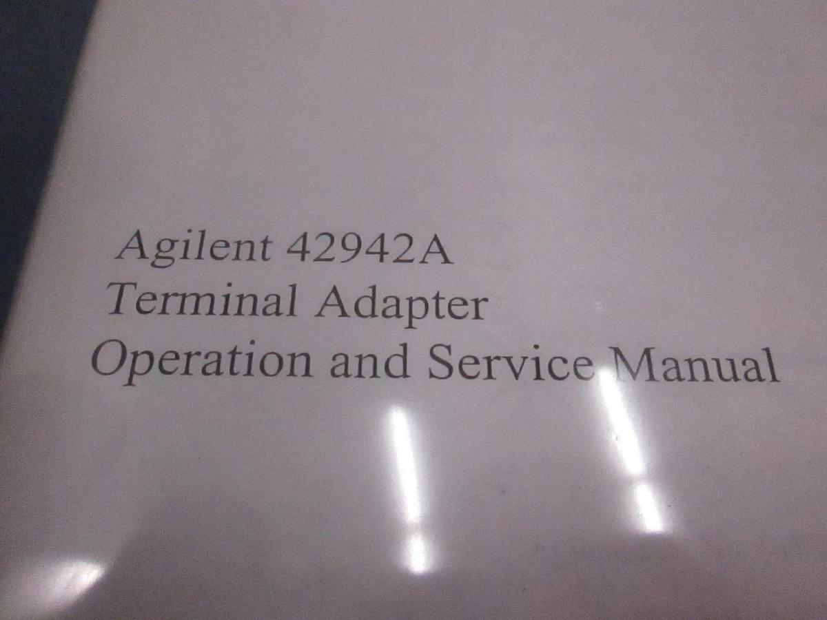 Used Agilent 42942A Terminal Adapter Operation and Service Manual, Used