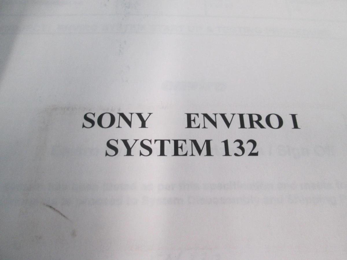 Used Ulvac, Sony Enviro 1 System 132 Guide, Used