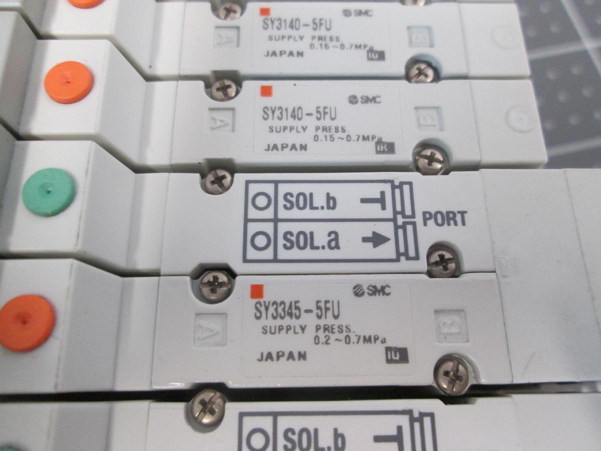 Used SMC, SS5Y3-45FU-10B-N3, SY3000 Pneumatic Solenoid Valve3 Manifold D-Sub