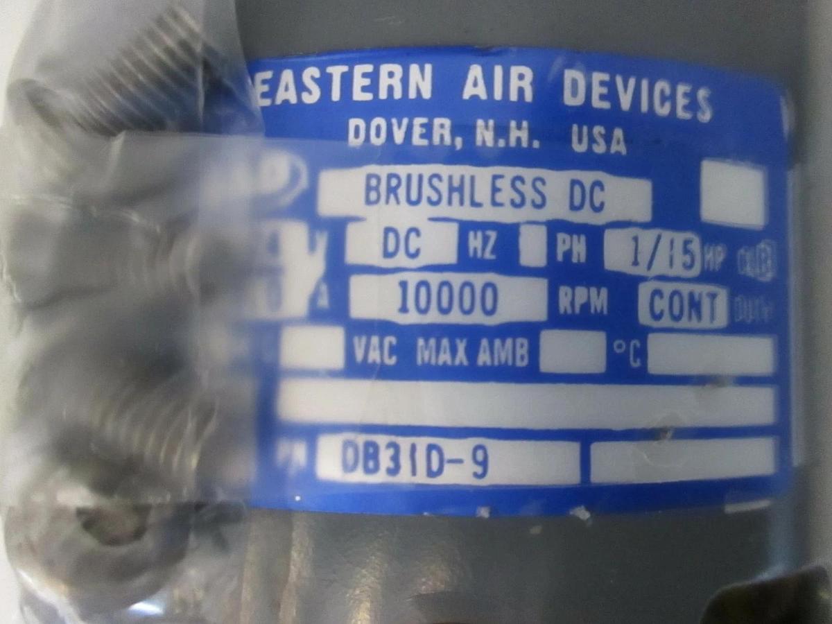 Used Eastern Air Devices DB31D-9 Brushless DC Motor, Used
