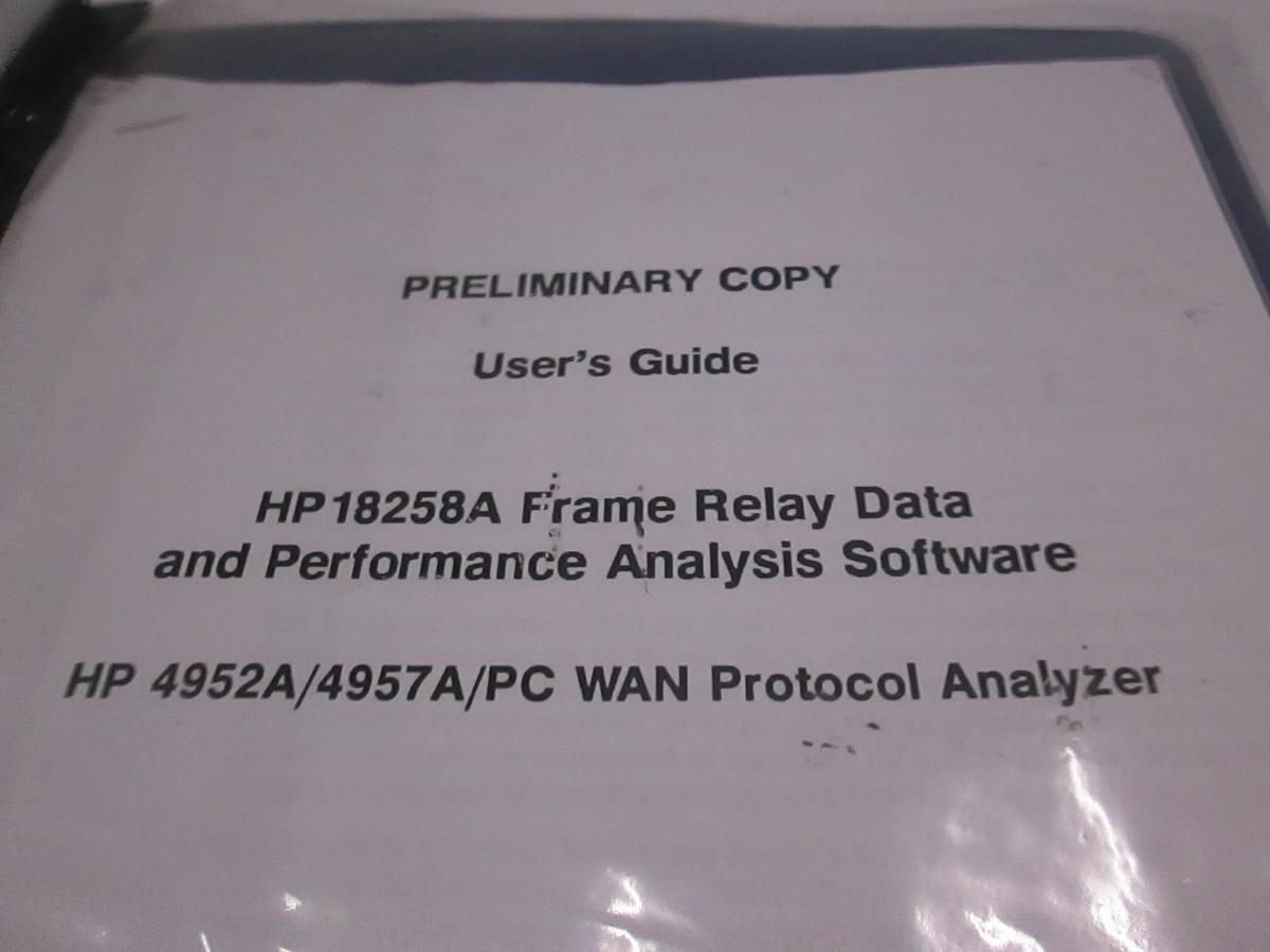 Used HP 4952A/4957A/PC WAN Protocol Analyzer User's Guide, Used