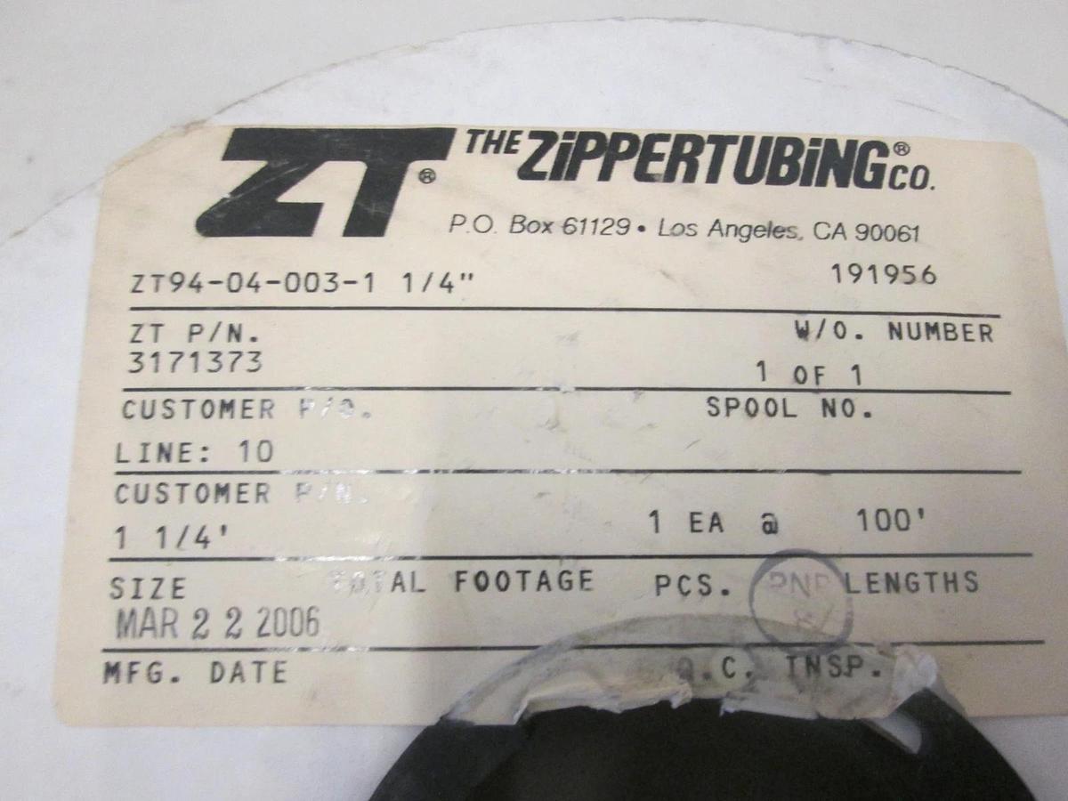 ZIPPER TUBING CO, ZT94-04-003-1.25, EMI Shield Wrap 1.25 dia, Aluminum w/poly co