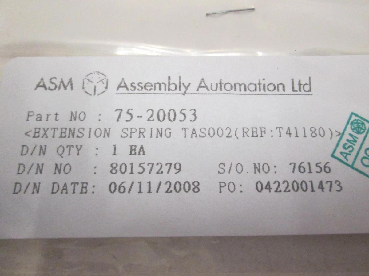 ASM, Extension Spring TAS002, 75-20053, New
