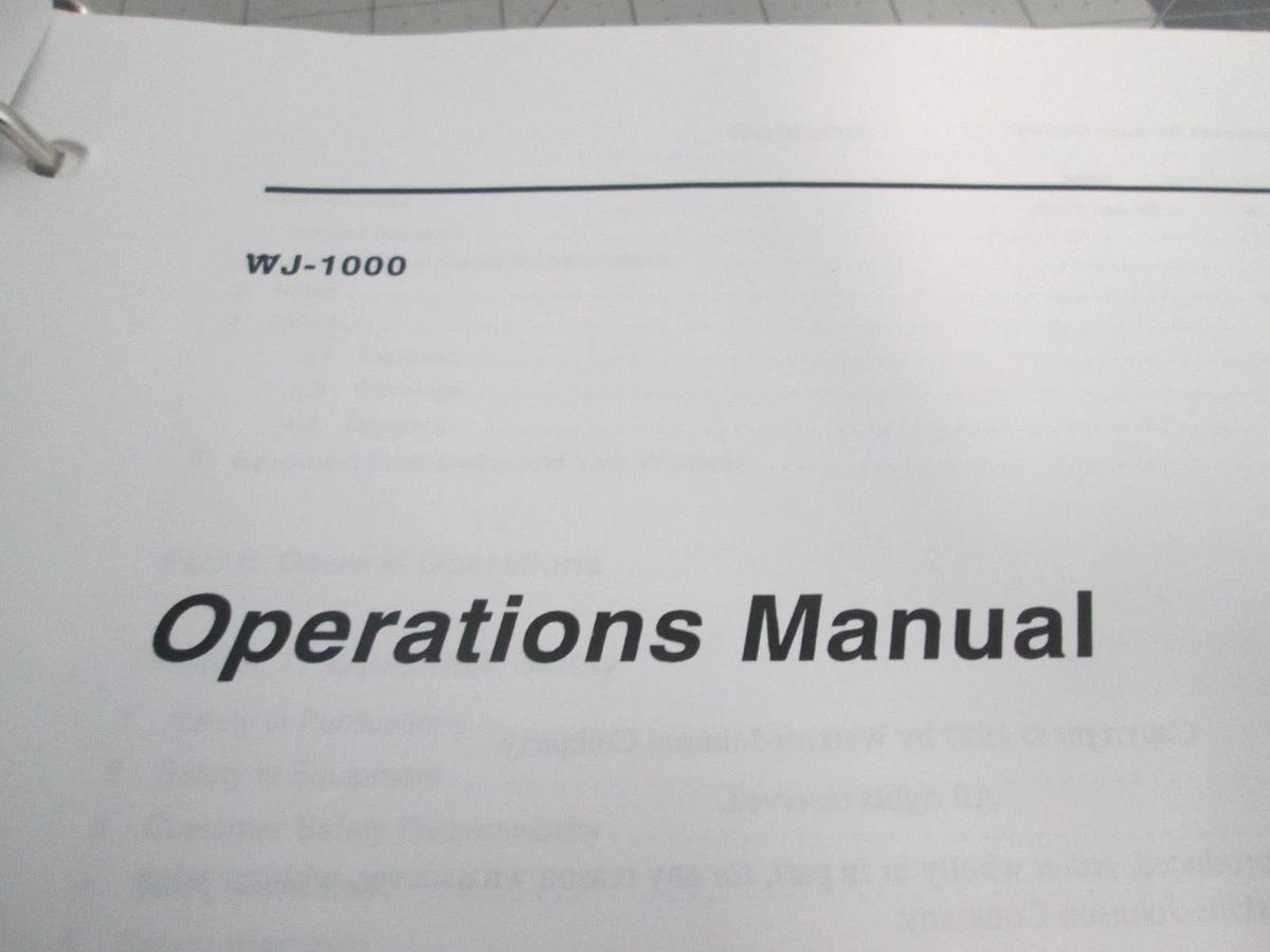 Used Watkins Johnson, Operations Manual, WJ-1000, Used