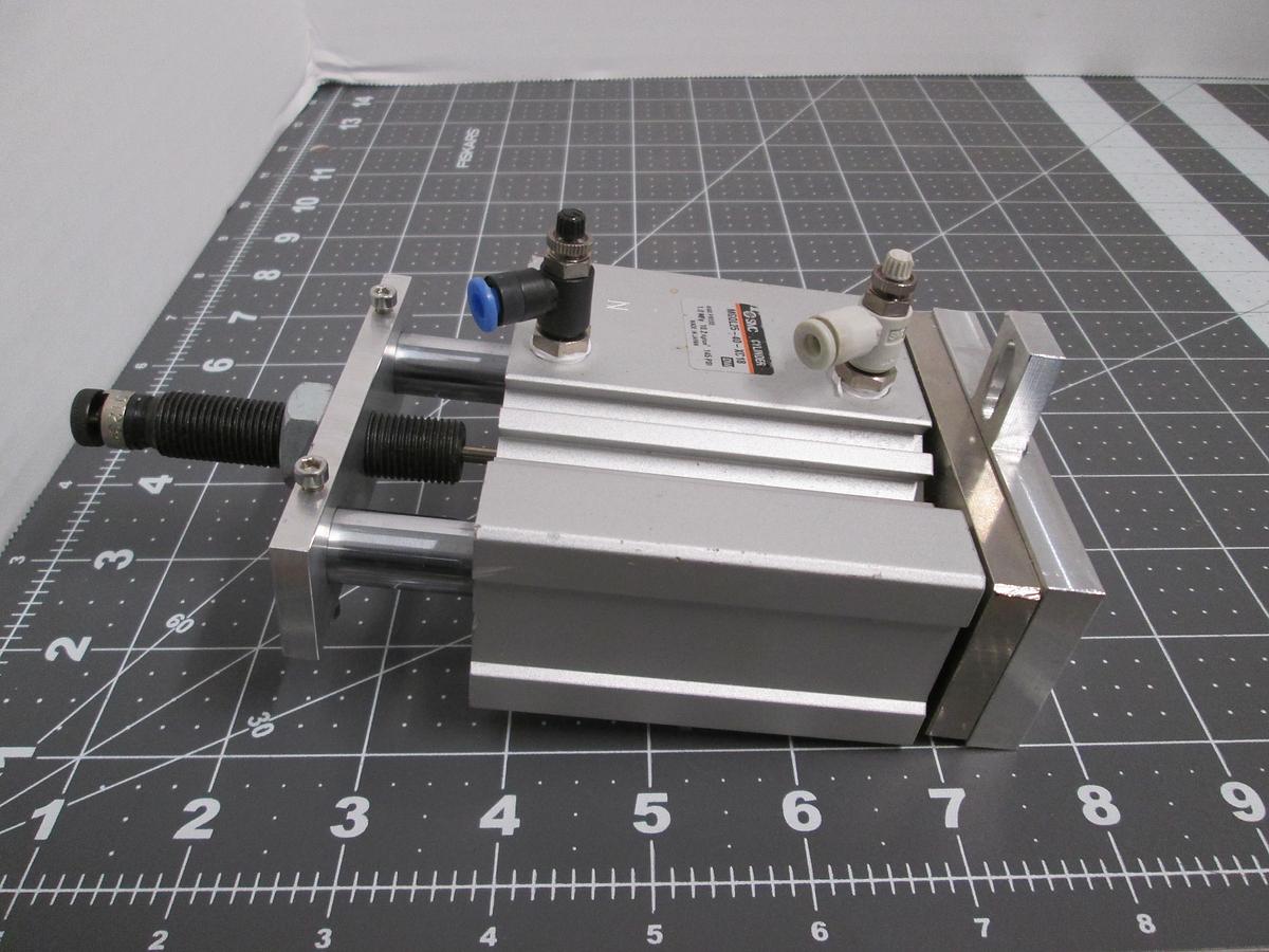 Used SMC MGQL25-40-XC18 Guided Cylinder Adjustable Stroke Pneumatic Actuator