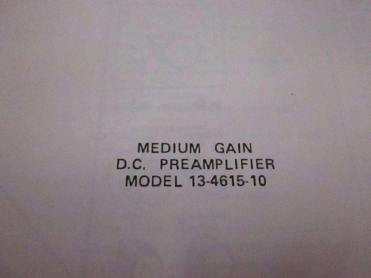 Used Gould Medium Gain D.C. Preamplifier Model 13-4615-10 Manual, Used