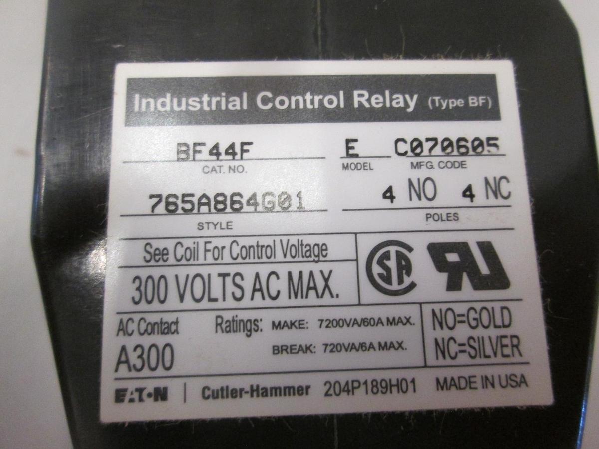 Used Cutler-Hammer, BF44F, Contactor, 4 Pole, 10A, New