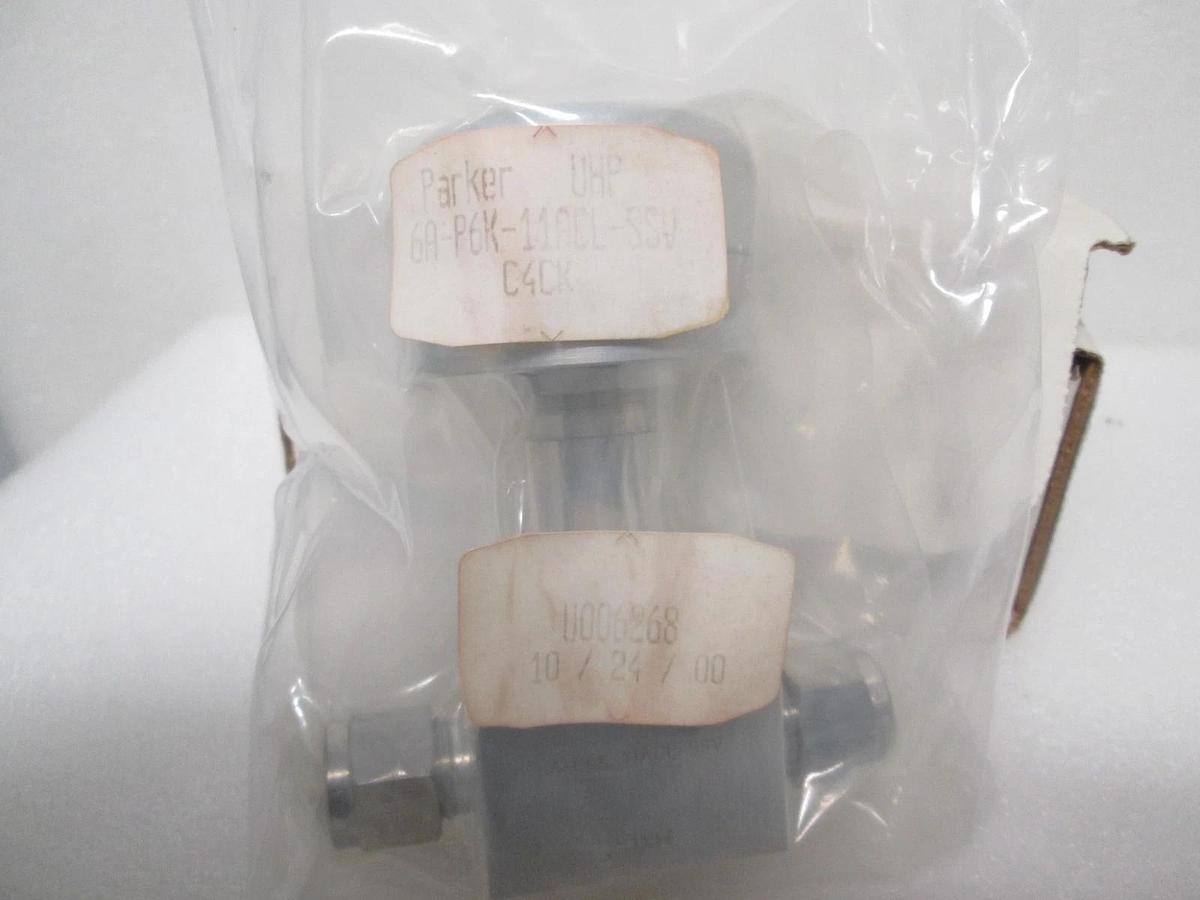 Parker, 2 Way Pneumatic Valve, 6A-P6K-11ACL-SSV,3/8C Stainless Steel Bellow, New