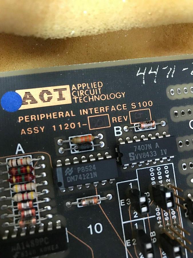 Used ACT Applied Circuit Technology Peripheral Interface S100, 11201-001, PCB