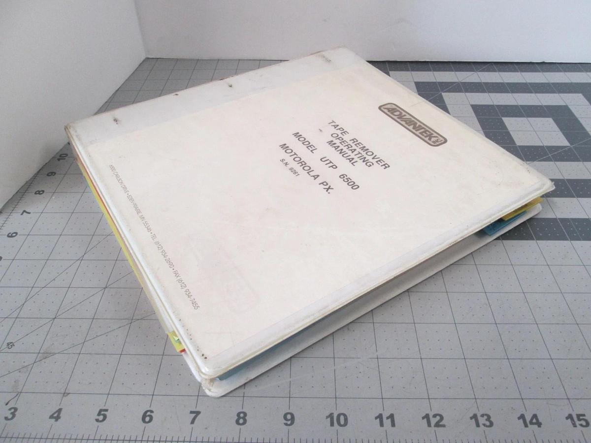 Used Advantek, Tape Remover Operating Manual, UTP 6500, Used