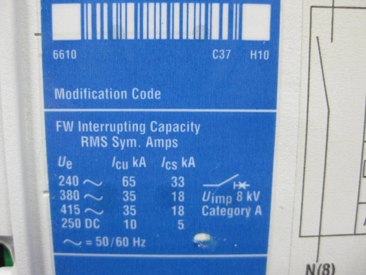 Used Westinghouse Series C FWF4063L Circuit Breaker, 690V 63A, 4 Pole, Used