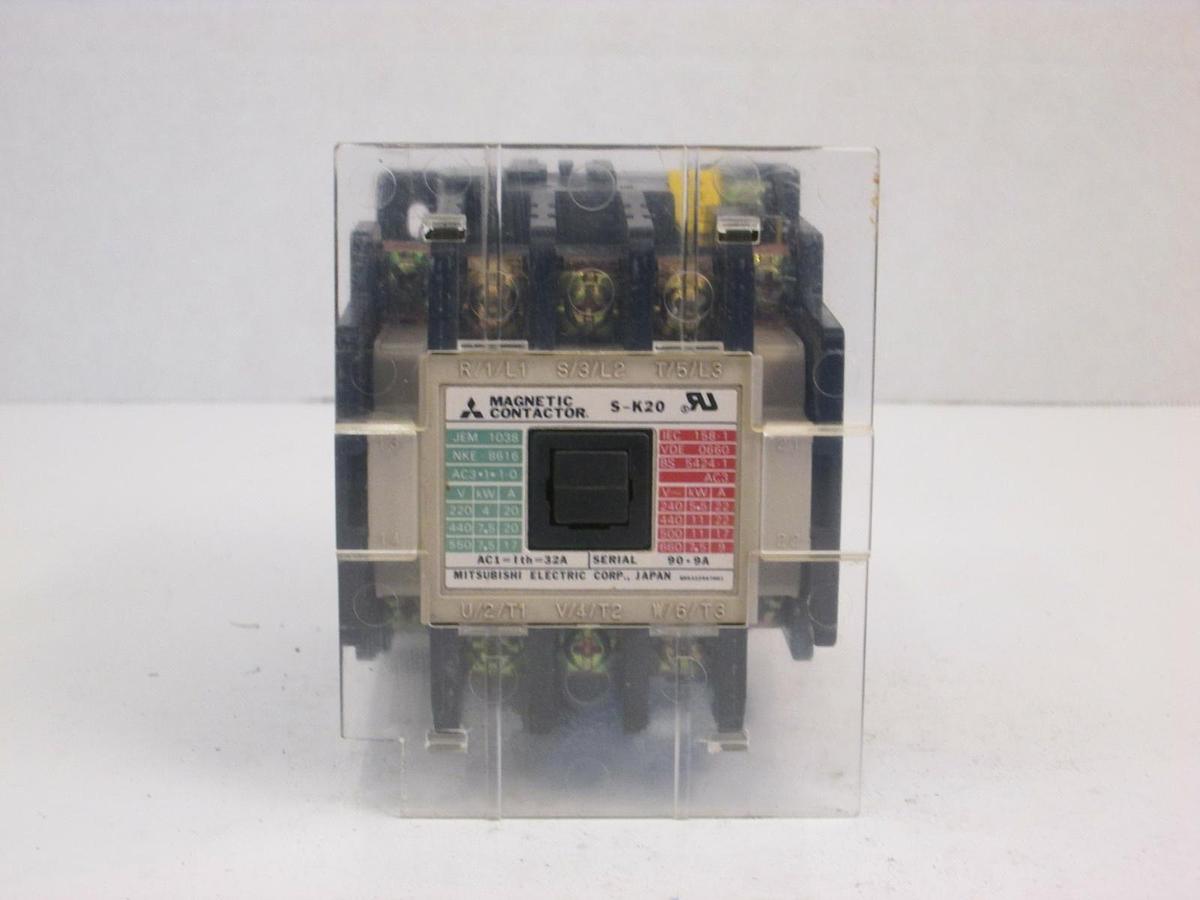 Used Mitsubishi S-K20 Magnetic Contactor, 100VAC Coil, Used
