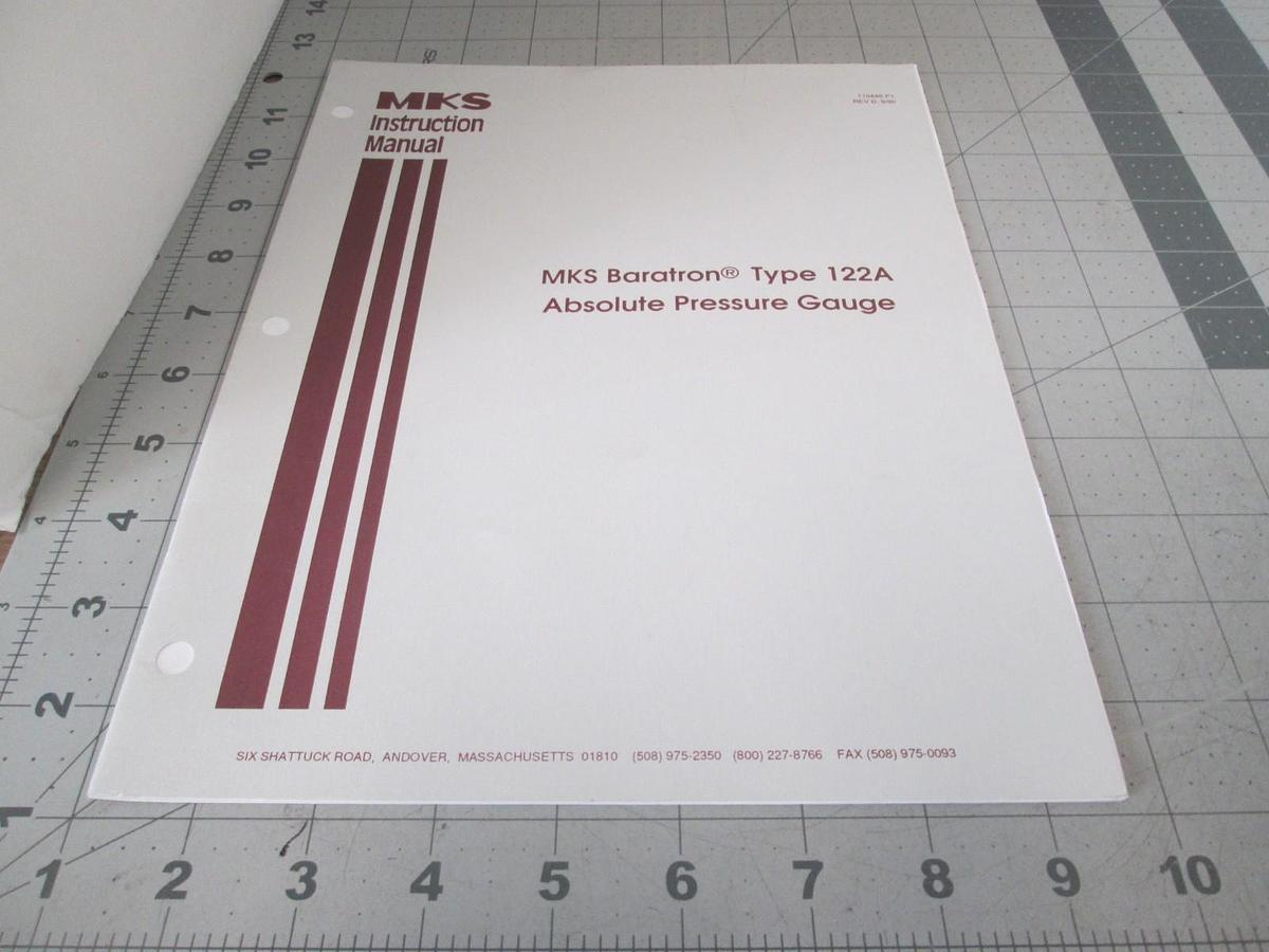 Used MKS, Baratron Type 122A, Absolute Pressure Gauge, Instruction Manual, Used