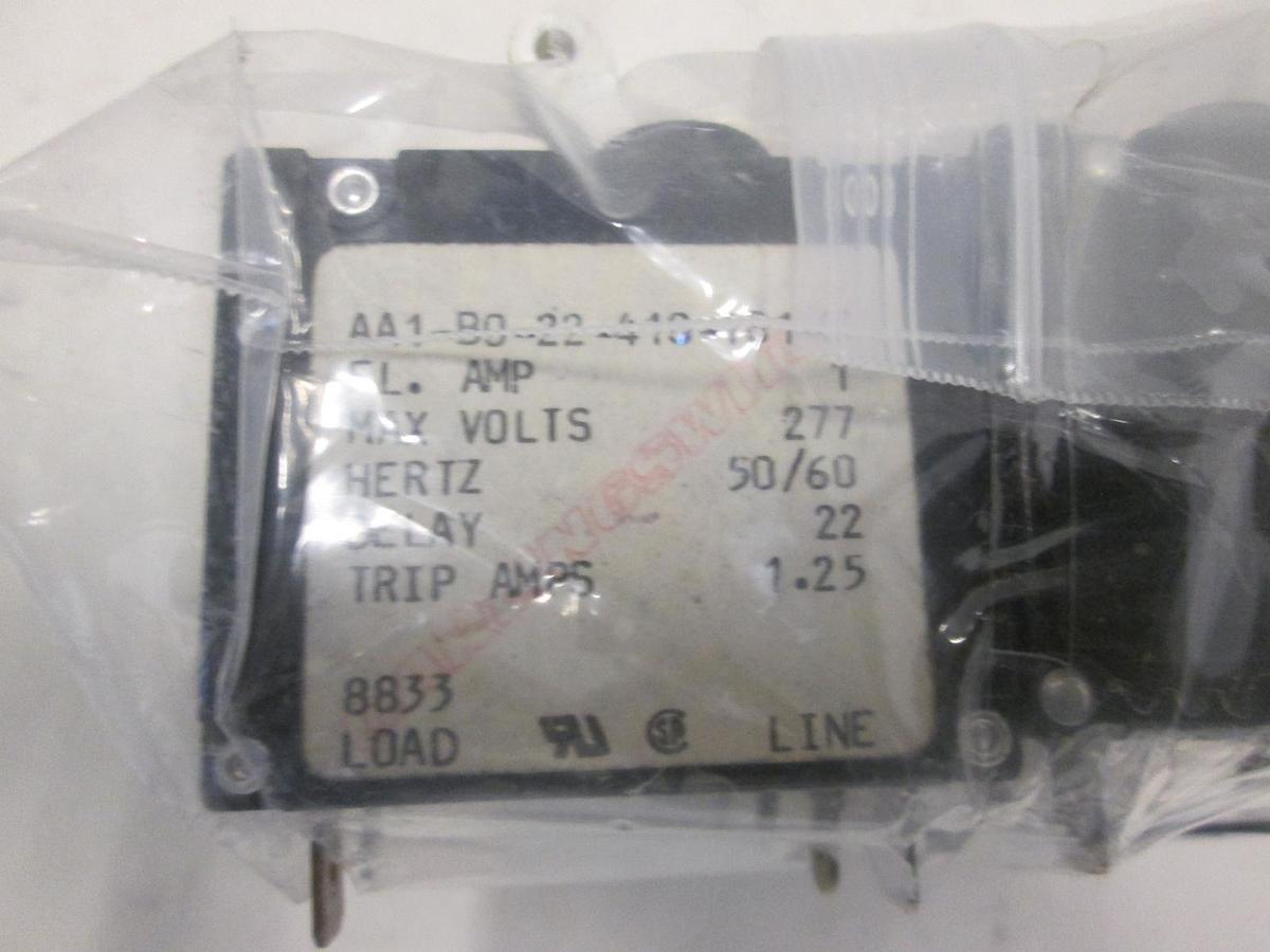 Used Carling Switch, AA1-B0-22-410-181-C, CIRCUIT BREAKER 1A, 1P, 230V Use, Lot of 10