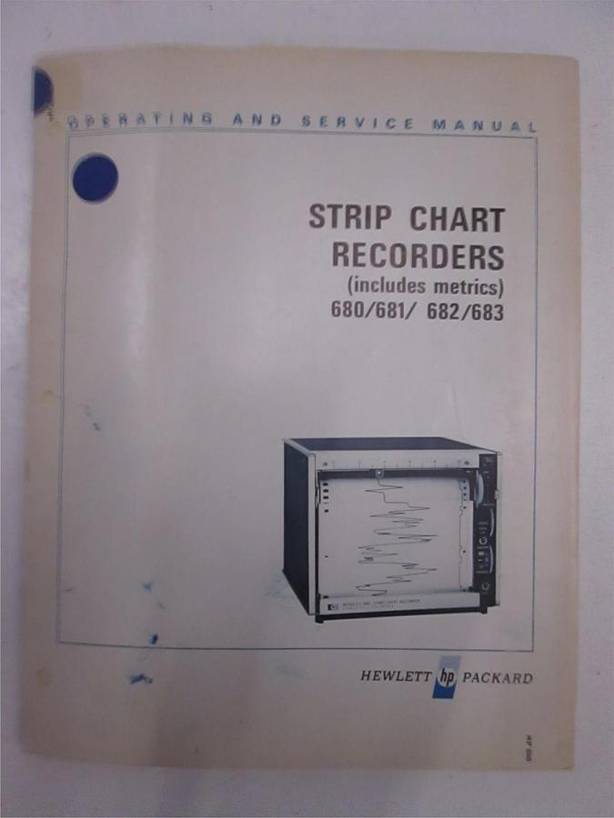 Used HP Strip Chart Recorders 680/681/682/683 Operating and Service Manual, Used
