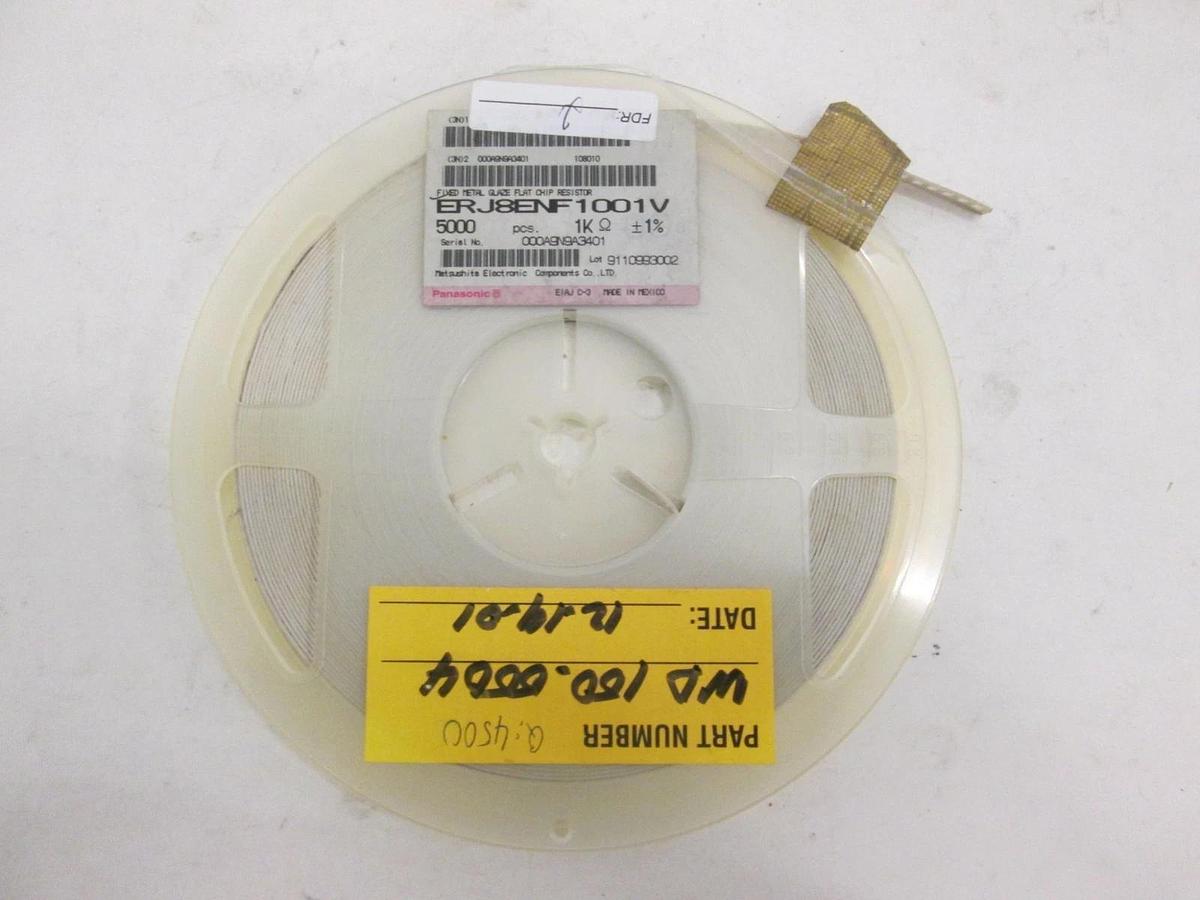 Panasonic, Fixed Metal Glaze Flat Chip Resistor, ERJ8ENF1001V, New, Lot of 4500