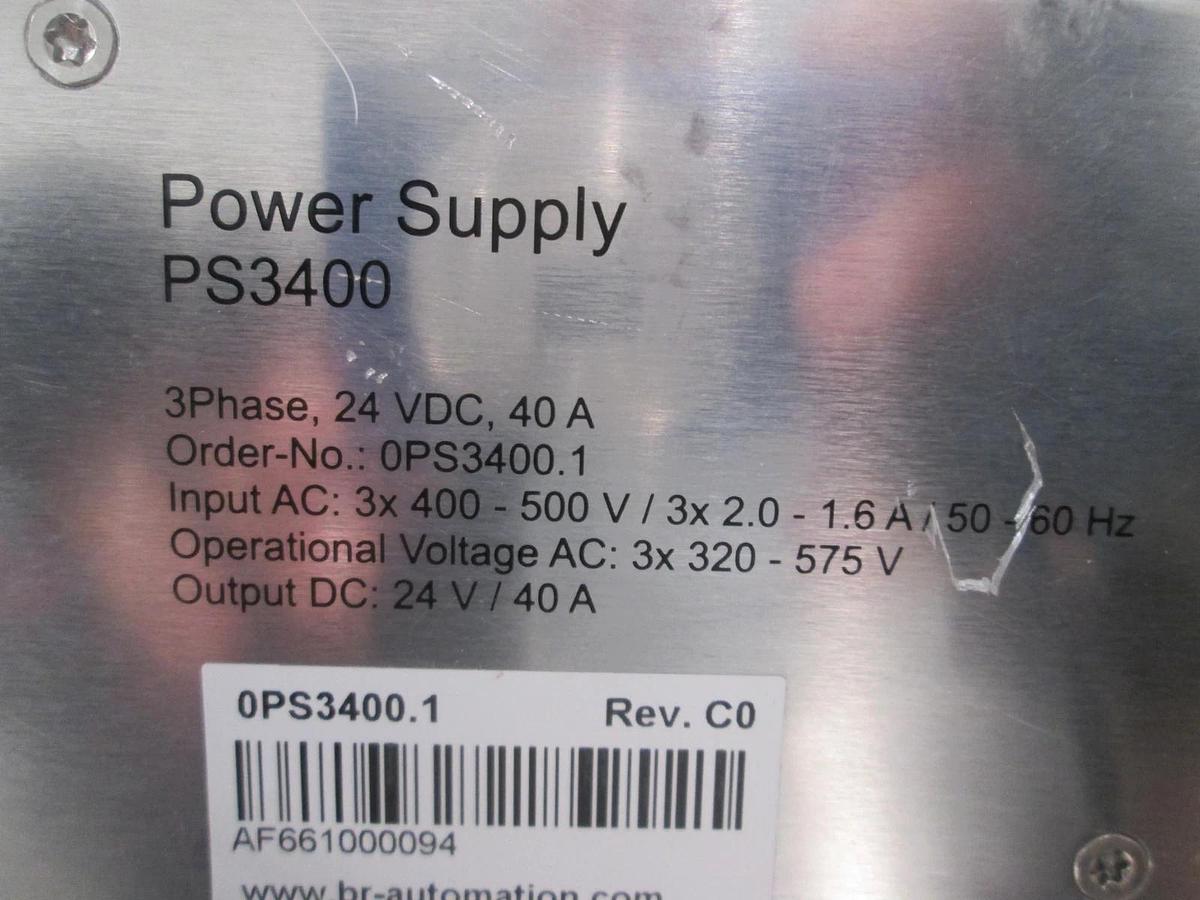 Used B&R, PS3400, Power Supply, 24VDC, 40A, Used