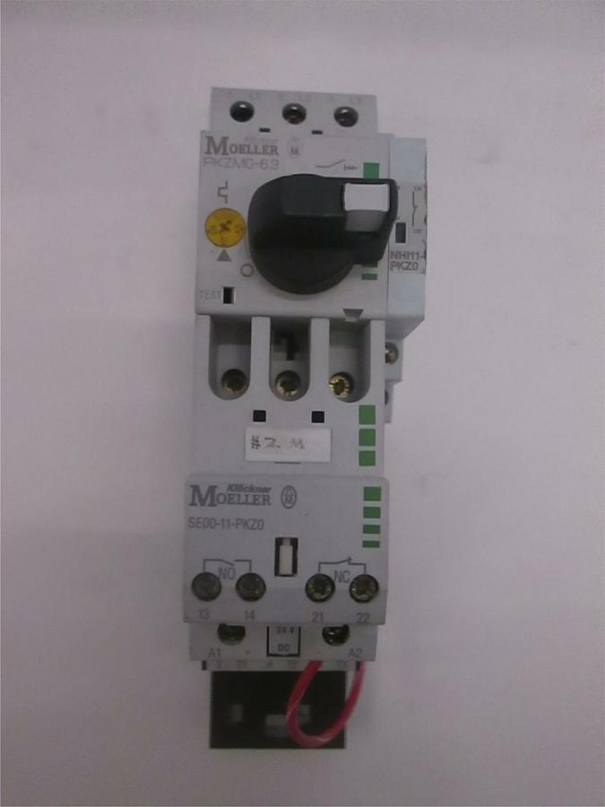 Used Moeller, PKZM0-6.3 Circuit Breaker and SE00-11-PKZ0 Contactor, Used