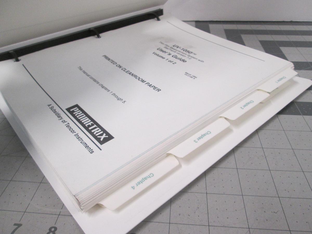 Used Tencor, Prometrix, UV-1050, Volume 1 User's Guide for StatTrax Version 7.0, Used