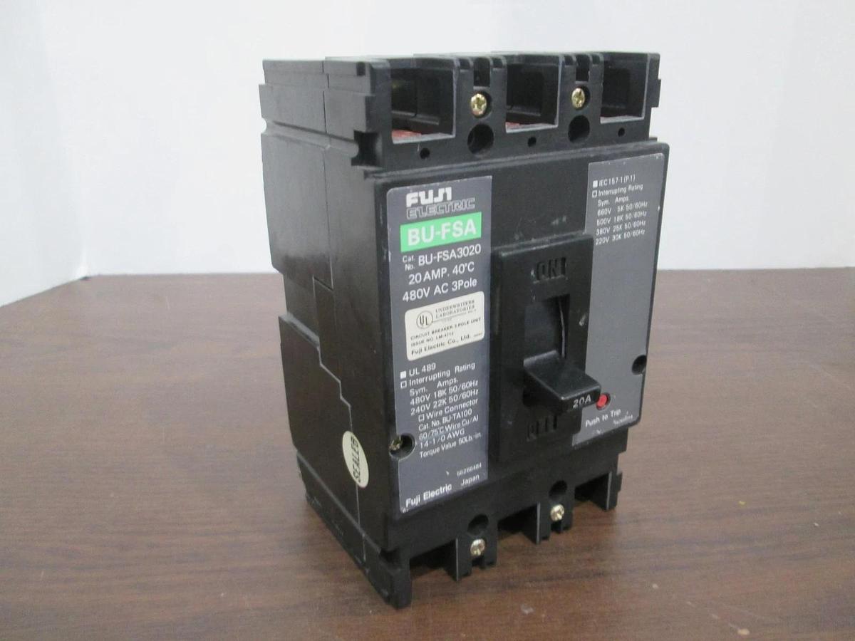 Used Fuji, BU-FSA3020, 20A, 3 Pole Circuit Breaker, 480V, Used