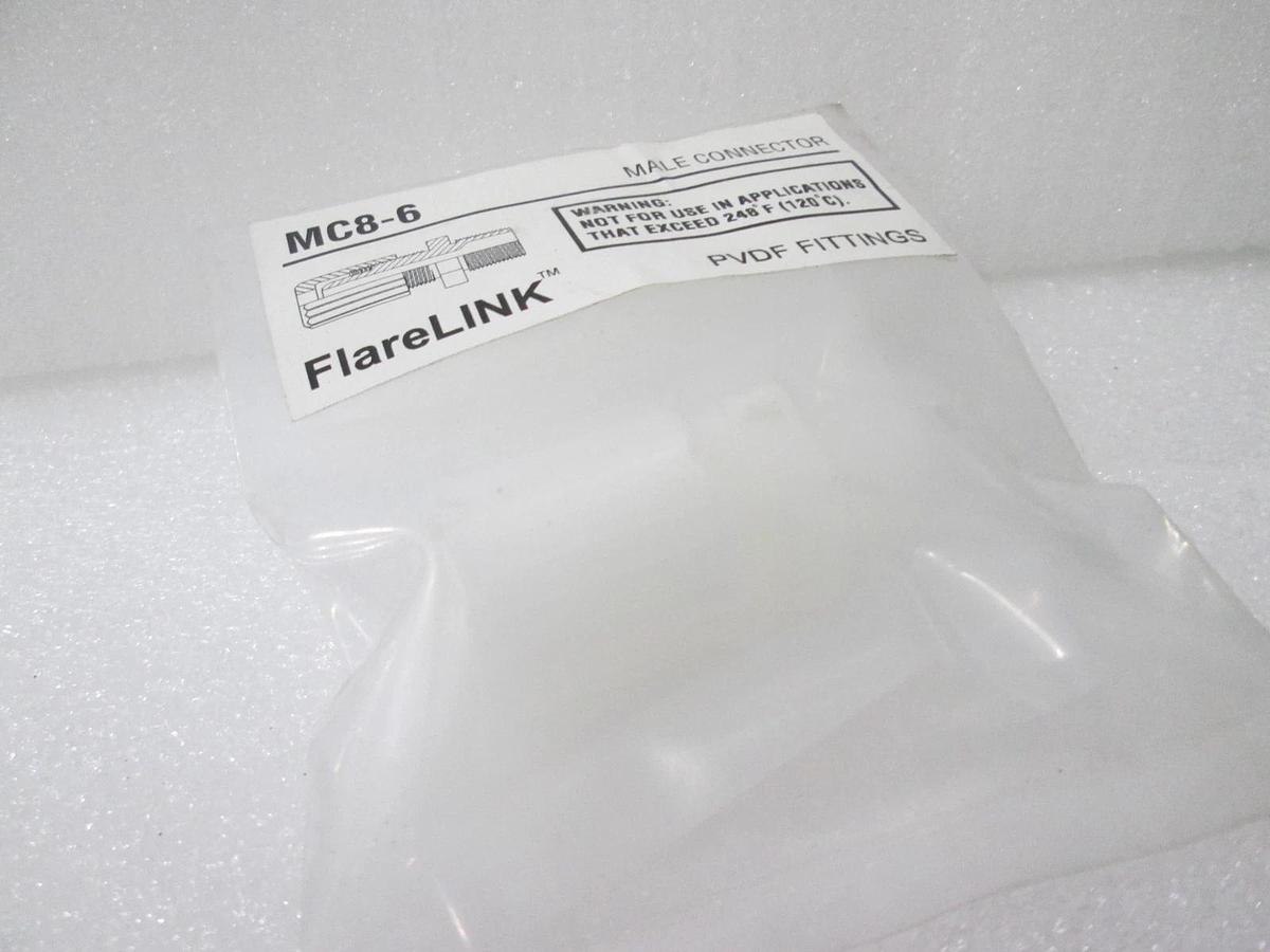 FlareLINK, MC8-6, Male Connector, PVDF Fitting, New