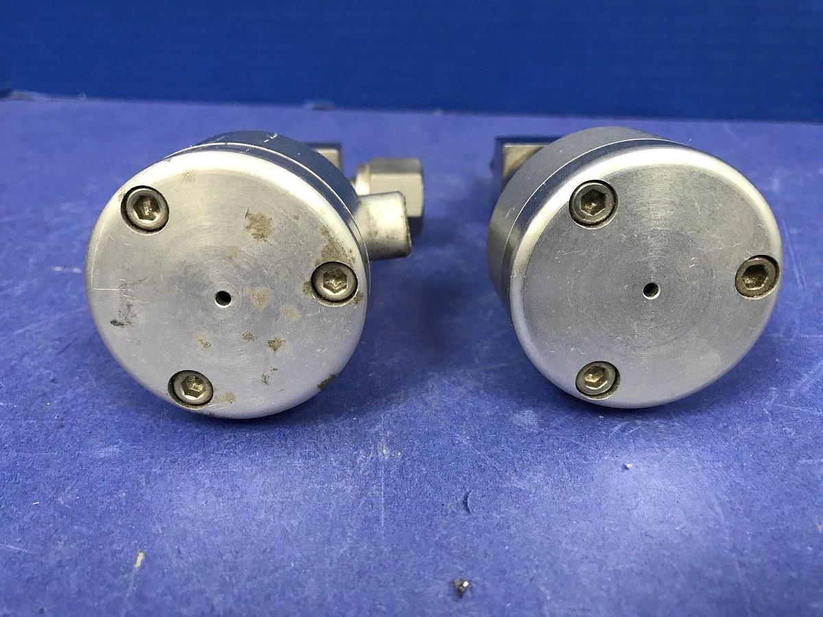 Used Nupro Pneumatic Right Angle Valve SS-4BAK-1C-563, 1/4" FVCO N/C, Lot of 2 Used