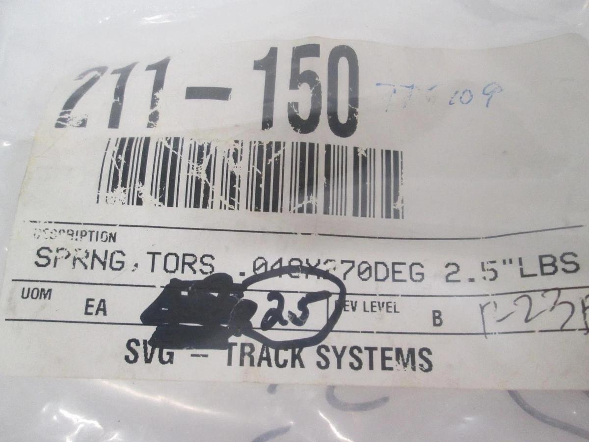 Spring, Tors, .048X270DEG, 2.5" Lbs, 211-150, New, Lot of 25