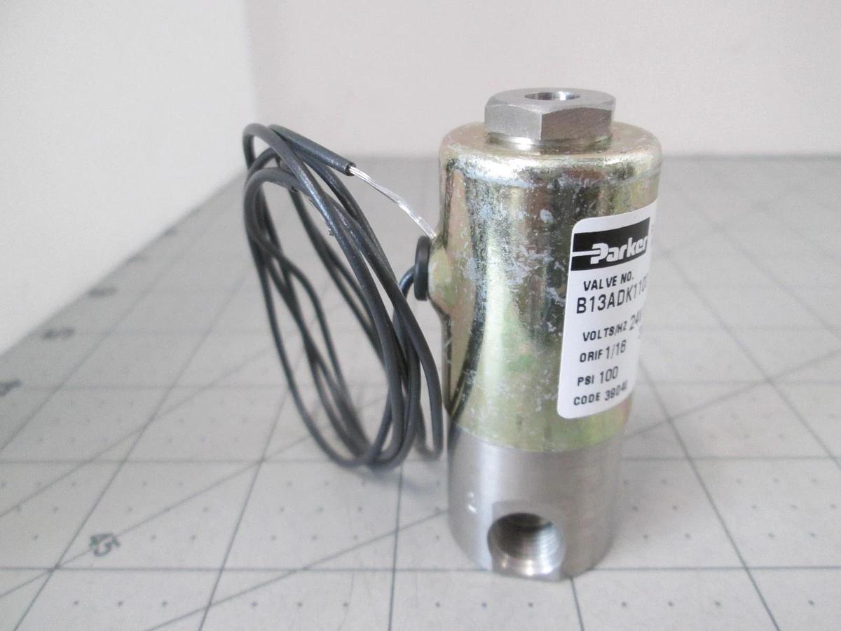 Parker, B13ADK1100, Solenoid Valve, 24V, 100PSI, New