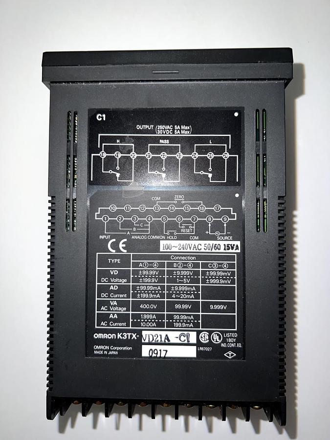 Used Omron K3TX-VD21A-C1 0917 100~240VAC 50/60 15VA, Used