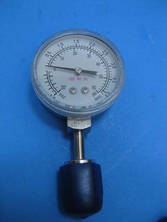 Used Pacific Scientific Gauge 30"-0-60 psi / -1-4 bar, 1/4" FVCR
