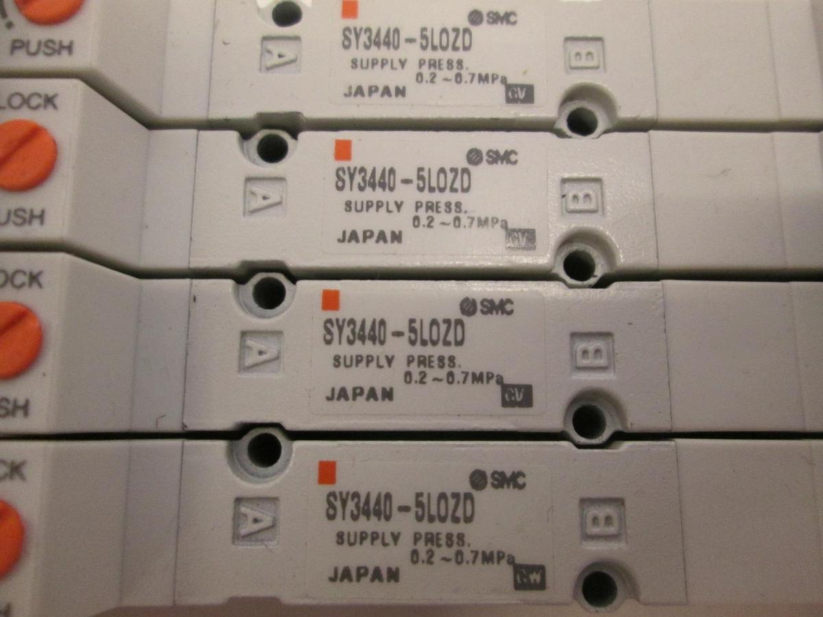 Used SMC, SY3440-5LOZD, Solenoid Valve, Used, Lot of 4