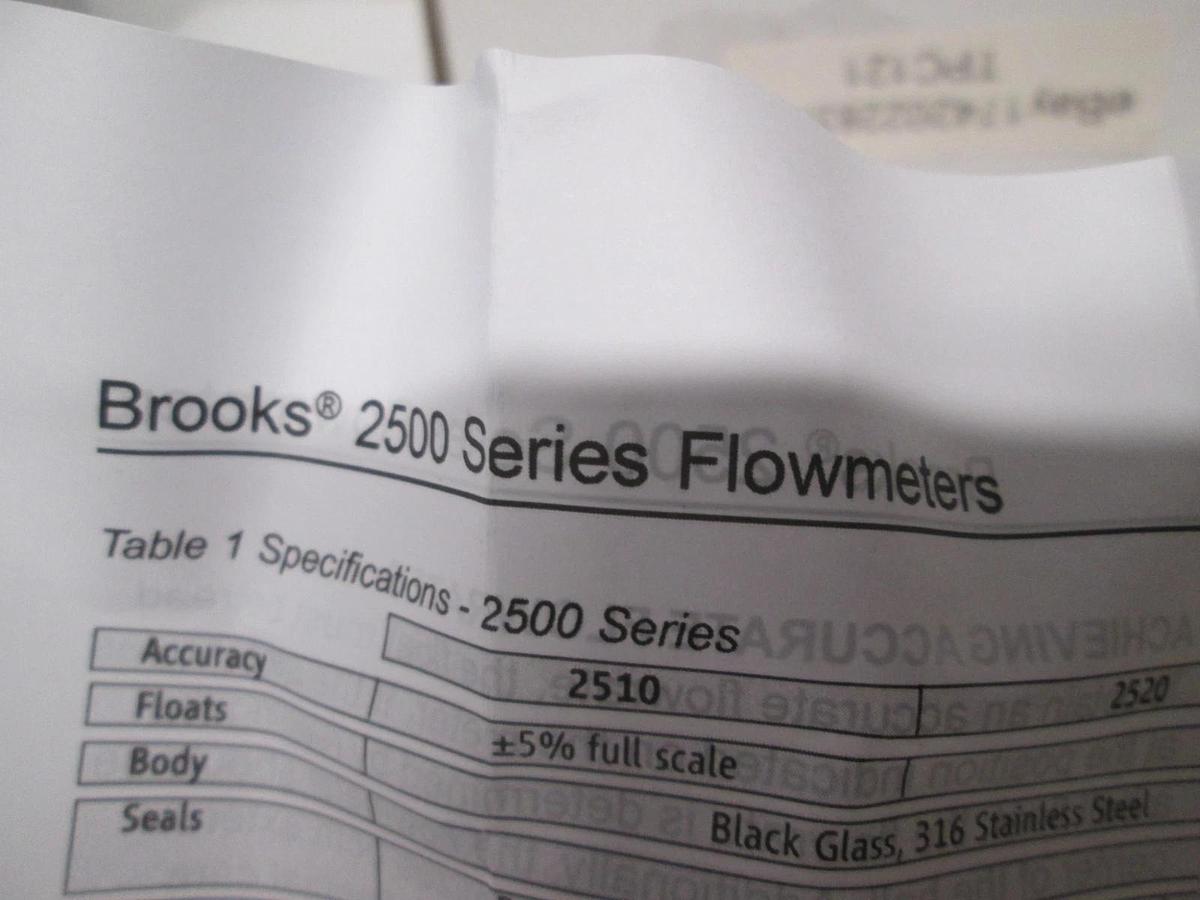 Brooks, 2500 Series Flowmeter, 541B165AAG, 209-7071, New