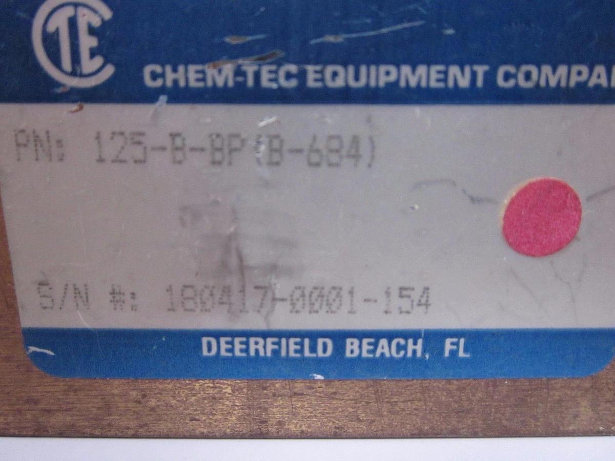 Used Chem-Tec CTE 125-B-BP (B-634)  Brass Bypass Adjustable Flow Monitor