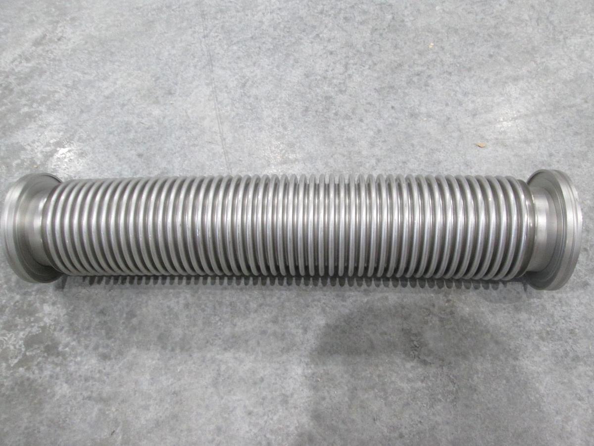 Stainless Steel Formed Bellows Vacuum Pipe / Hose, 19 1/2"L, 107MM Flange, Used