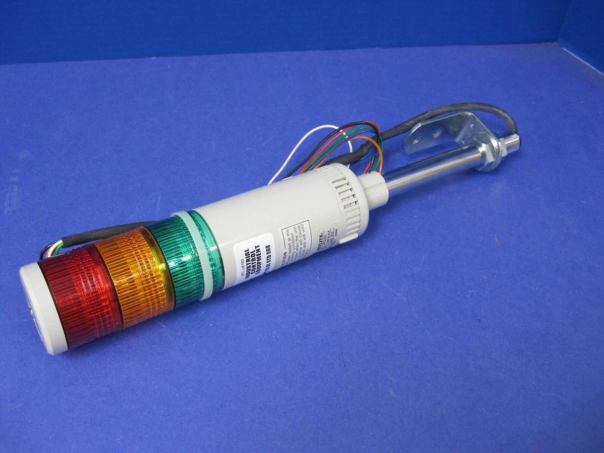 Used Patlite LE-P 3 Tier Signal Tower Light, Red, Amber, Green, 24V AC/DC, Used
