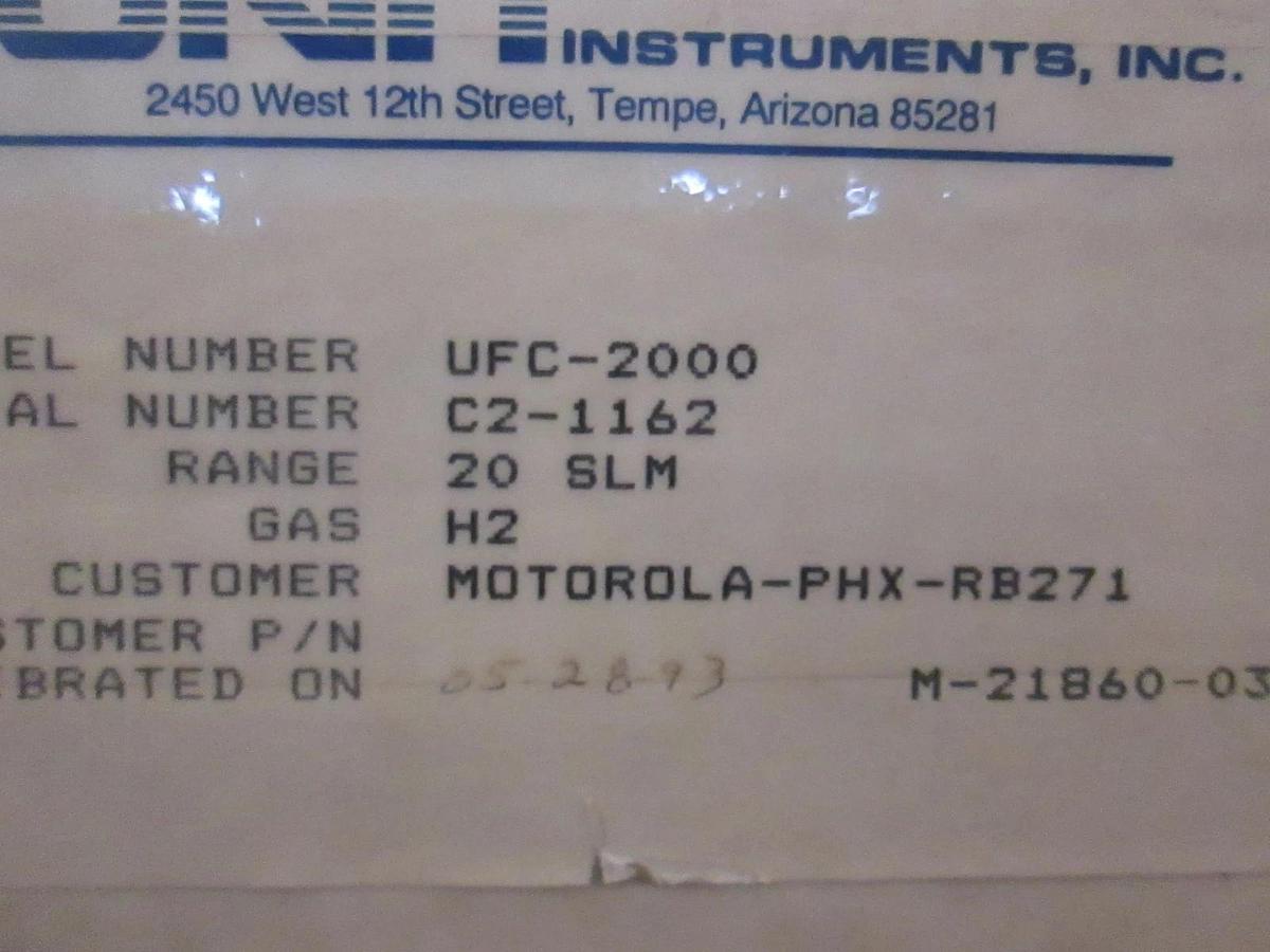 Refurbished Unit UFC-2000 Mass Flow Controller MFC, H2, 20 SLM, Refurb