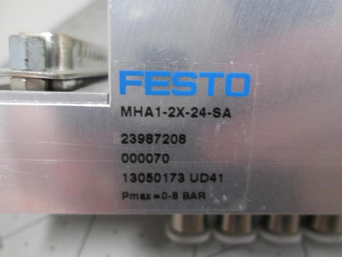 Used Festo, MHA1-2X-24-SA, High Density Valve Terminal w/10 Pilot Valves, Used