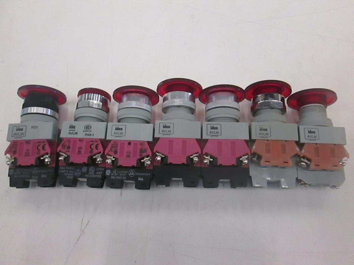 Used Idec, Red Pushbutton Switch, AVLW, Used, Lot of 7